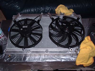 Spal slim fans installed on radiator